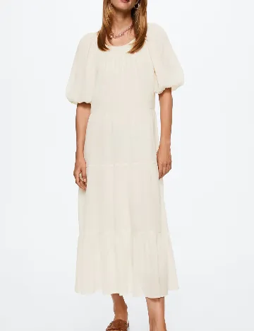 Rochie lunga Mango, ecru
