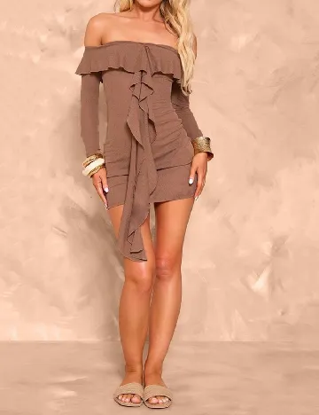 Rochie scurta PRETTYLITTLETHING, maro