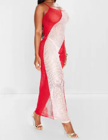 Rochie de plaja PRETTYLITTLETHING, alb/rosu