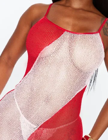 Rochie de plaja PRETTYLITTLETHING, alb/rosu