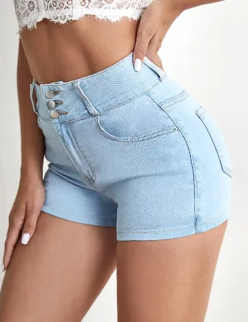 Pantaloni scurti SHEIN, albastru denim