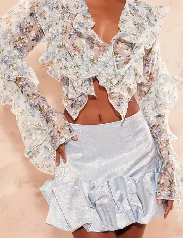 Fusta PRETTYLITTLETHING, bleu