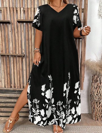 Rochie lunga SHEIN CURVE, negru