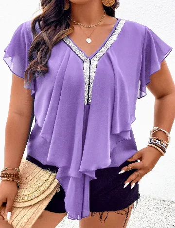 Bluza SHEIN CURVE, mov