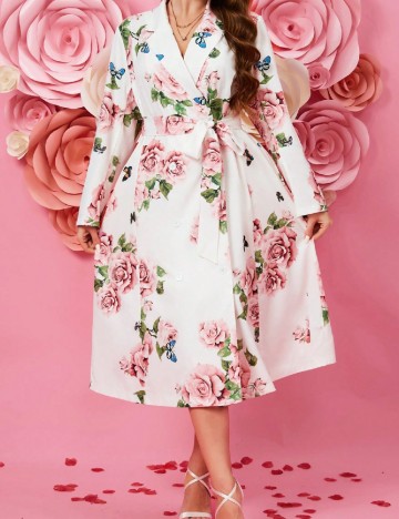 Rochie medie SHEIN CURVE, alb