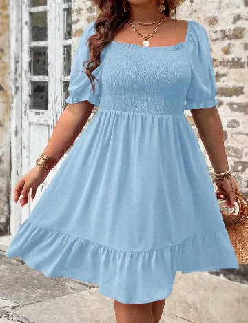 Rochie scurta SHEIN CURVE, albastru Albastru