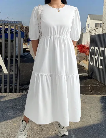 Rochie lunga SHEIN CURVE, alb Alb