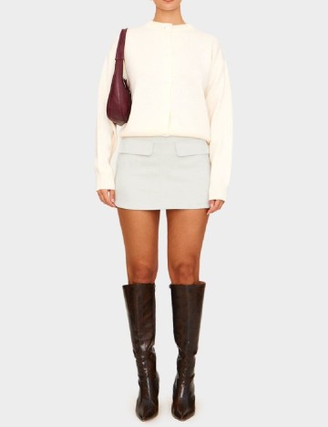 Fusta PRETTYLITTLETHING, gri deschis