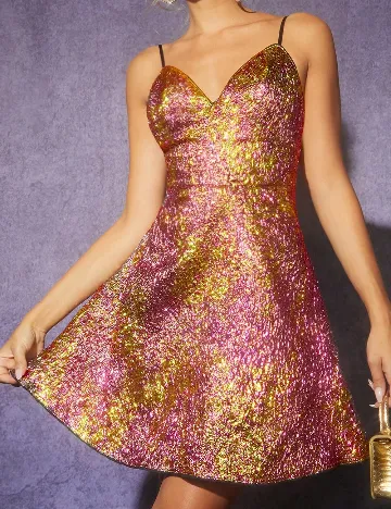 Rochie scurta SHEIN, roz/galben