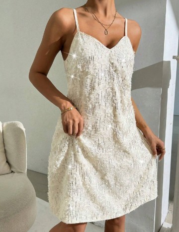 Rochie scurta SHEIN, crem