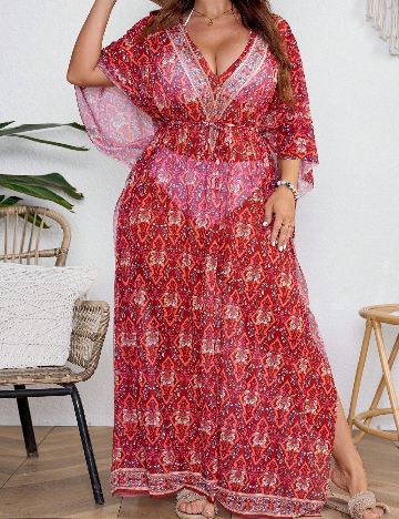 Rochie de plaja SHEIN CURVE, rosu