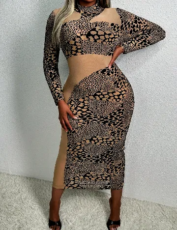 Rochie lunga SHEIN CURVE, animal print Animal print