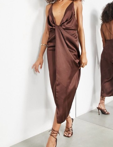 Rochie medie ASOS, maro