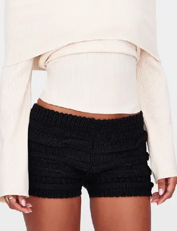 Pantaloni scurti PRETTYLITTLETHING, negru