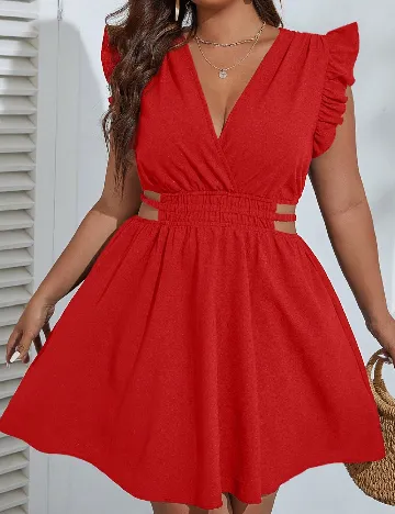 Rochie scurta SHEIN CURVE, rosu