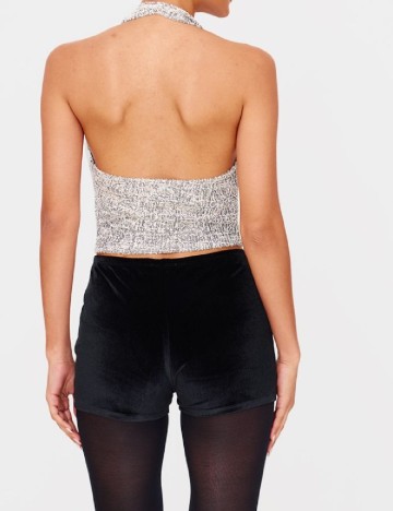 Top PRETTYLITTLETHING, alb/negru