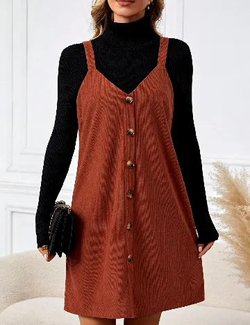 Rochie scurta SHEIN, caramiziu Maro