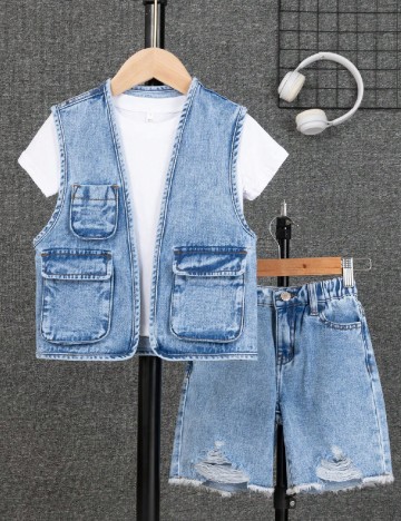 Compleu Shein Kids, albastru