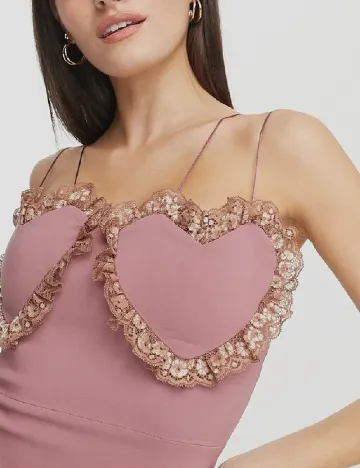 Rochie medie Vesper, roz
