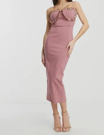 Rochie medie Vesper, roz