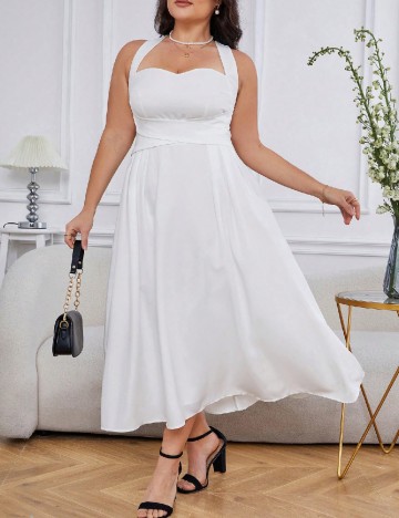 Rochie medie SHEIN CURVE, alb