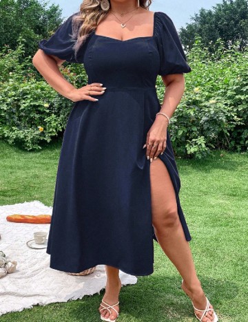 Rochie medie SHEIN CURVE, albastru