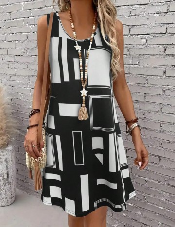 Rochie scurta SHEIN, negru/alb