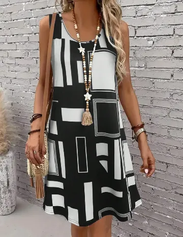 Rochie scurta SHEIN, negru/alb