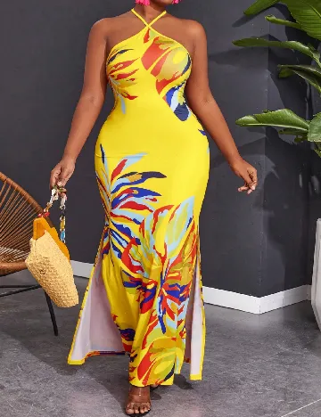 Rochie lunga SHEIN CURVE, galben Galben