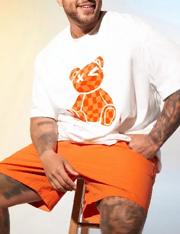 Compleu SHEIN Plus Size Men, portocaliu Portocaliu
