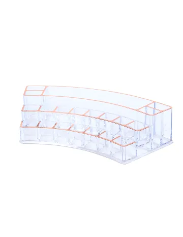 Organizator makeup OutletMag, transparent Alb