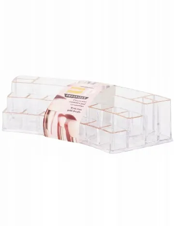Organizator makeup OutletMag, transparent Alb