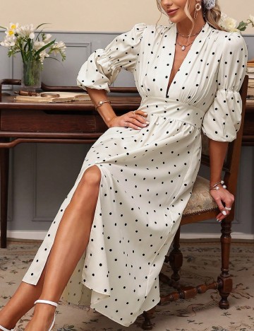Rochie lunga SHEIN, crem