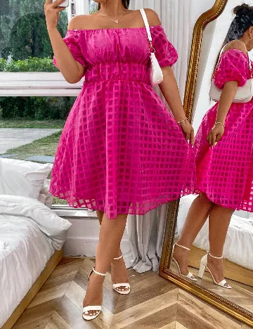 Rochie scurta SHEIN CURVE, roz Roz