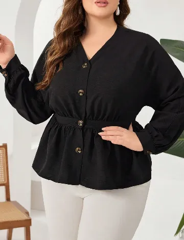 Camasa SHEIN CURVE, negru Negru