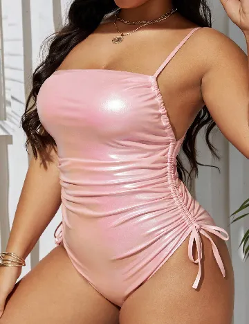 Costum de baie SHEIN CURVE, roz
