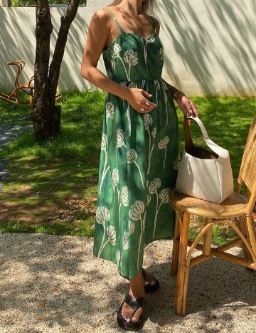 Rochie lunga Dazy, verde