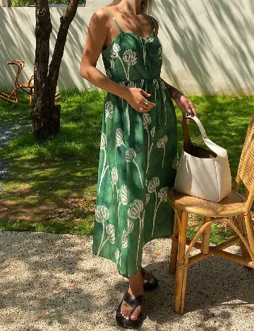 Rochie lunga Dazy, verde