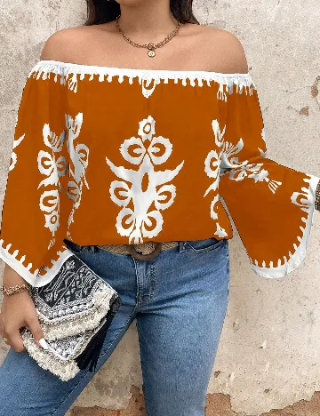 Bluza SHEIN CURVE, portocaliu Portocaliu