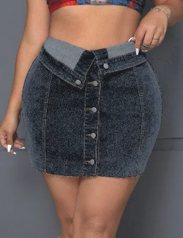 Fusta SHEIN CURVE, gri