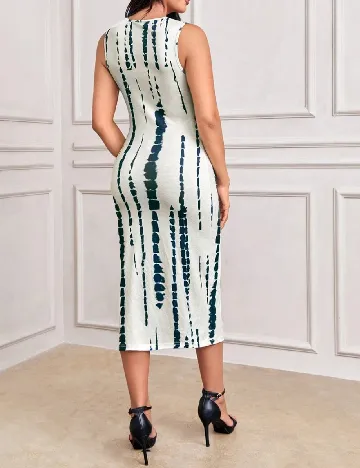 Rochie medie SHEIN, crem/verde