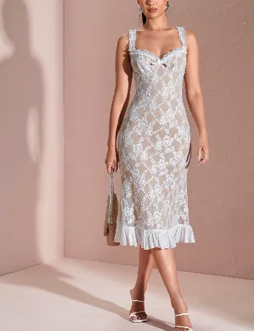 Rochie medie SHEIN, alb/crem