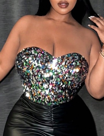 Top SHEIN CURVE, negru