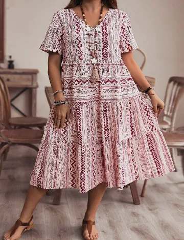 Rochie medie SHEIN CURVE, crem