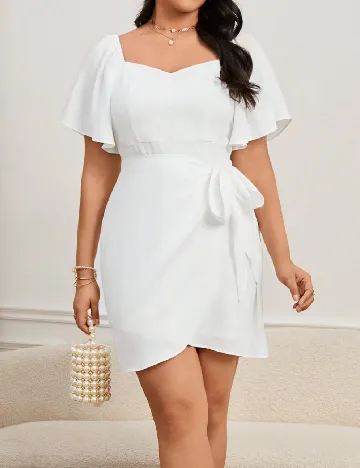 Rochie scurta SHEIN CURVE, alb