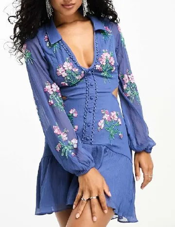 Rochie scurta ASOS, albastru Albastru