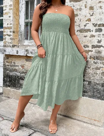 Rochie medie SHEIN CURVE, verde Verde