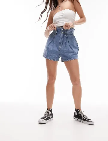 Pantaloni scurti Top Shop, albastru Albastru