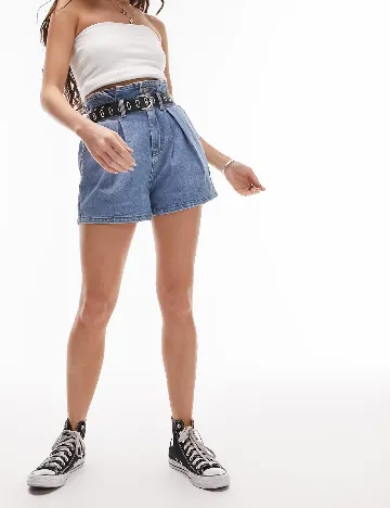 Pantaloni scurti Top Shop, albastru Albastru