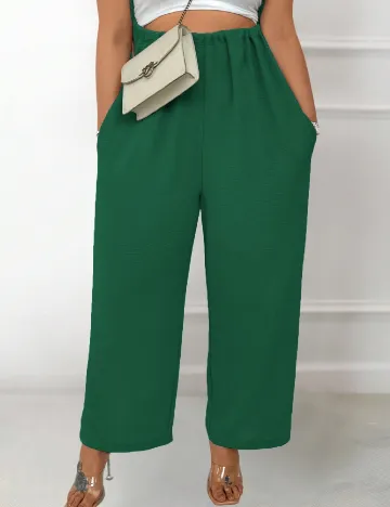 Pantaloni SHEIN CURVE, verde Verde